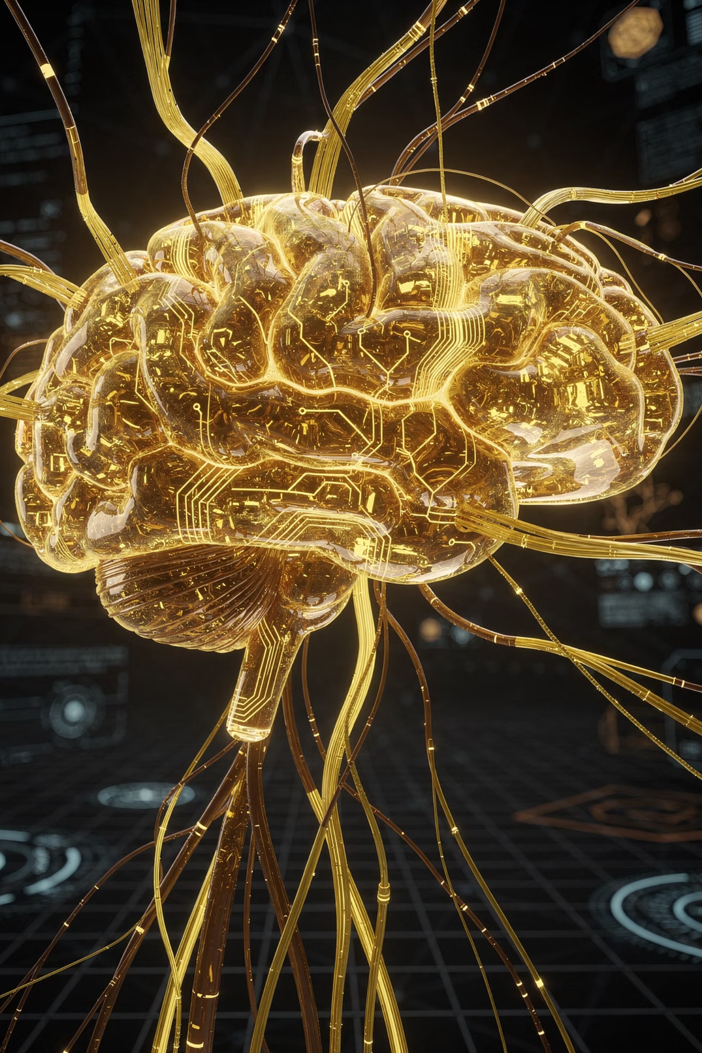 Golden neural-brain artwork from the original Unit 1 presentation